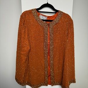 Vintage Orange, Beaded Jacket
